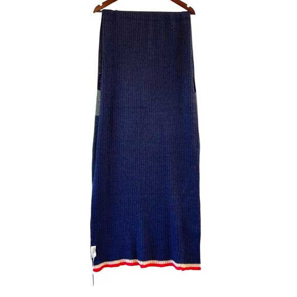 By Anthropologie Colorblock Stripe Scarf in Blue Motif NWT - Picture 4 of 7